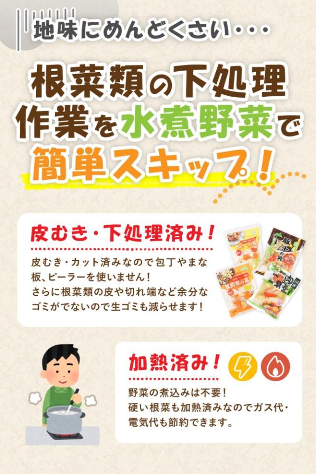 うまみ濃縮 国産 水煮野菜 筑前煮の具（ごぼう にんじん 竹の子 レンコン 椎茸）320g入（固形量220g）×25個セット 国産野菜100％使用 pH調整剤不使用_5