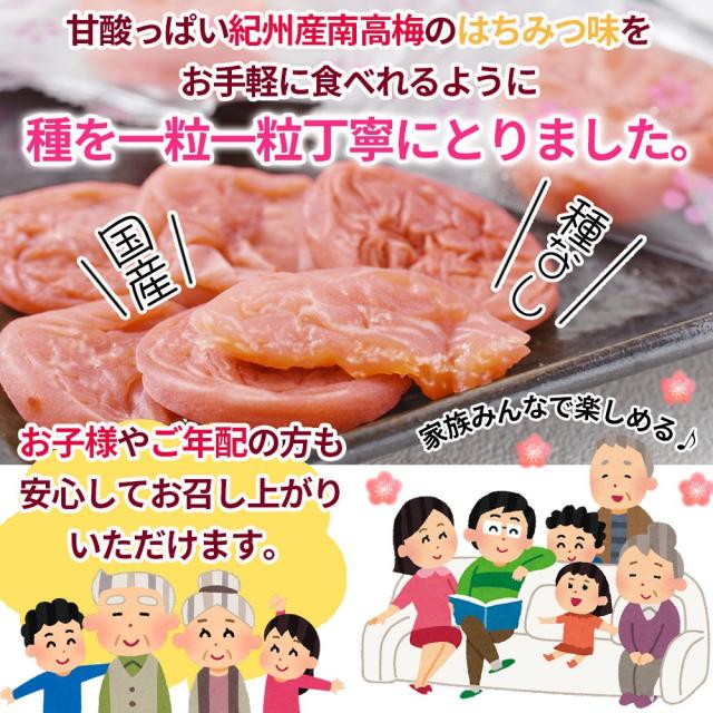 リフココ 和歌山県 紀州産 まろやか干し梅（はちみつ入り）種なし梅 個包装 500g×2個セット 干し梅 国産 紀州南高梅 梅干し お菓子 うめ 熱中症 対策 梅お菓子_4