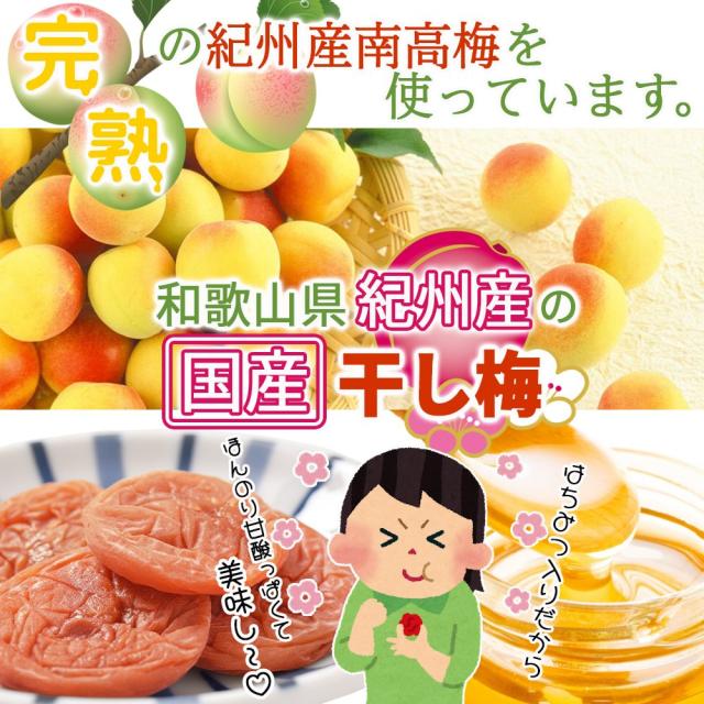 リフココ 和歌山県 紀州産 まろやか干し梅（はちみつ入り）種なし梅 個包装 500g×2個セット 干し梅 国産 紀州南高梅 梅干し お菓子 うめ 熱中症 対策 梅お菓子_2