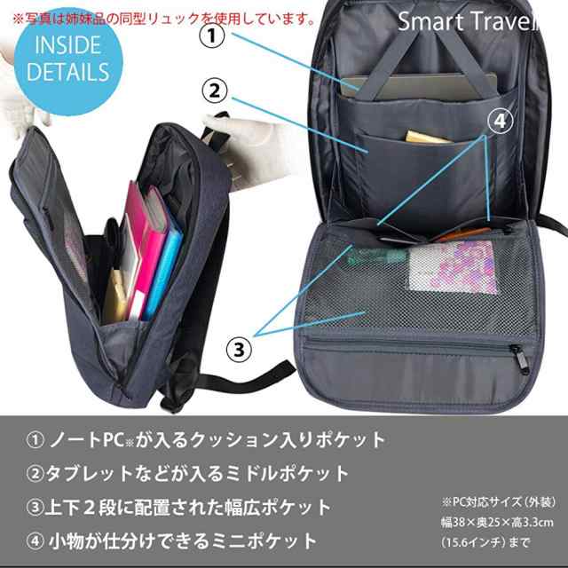 Smart Traveler リュック ビジネスリュック バックパック メンズ 薄型 薄い スリム パソコンの通販はau Pay マーケット Mono Be