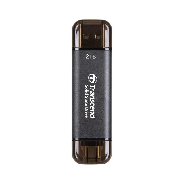 トランセンドジャパン トランセンド ポータブルSSD 2TB 高速 最大1050 MB/s 超小型,軽量11g Type-A/Type-C 両対応 PS4/PS5 動作確認済 USB 10Gbps TS2TESD310C