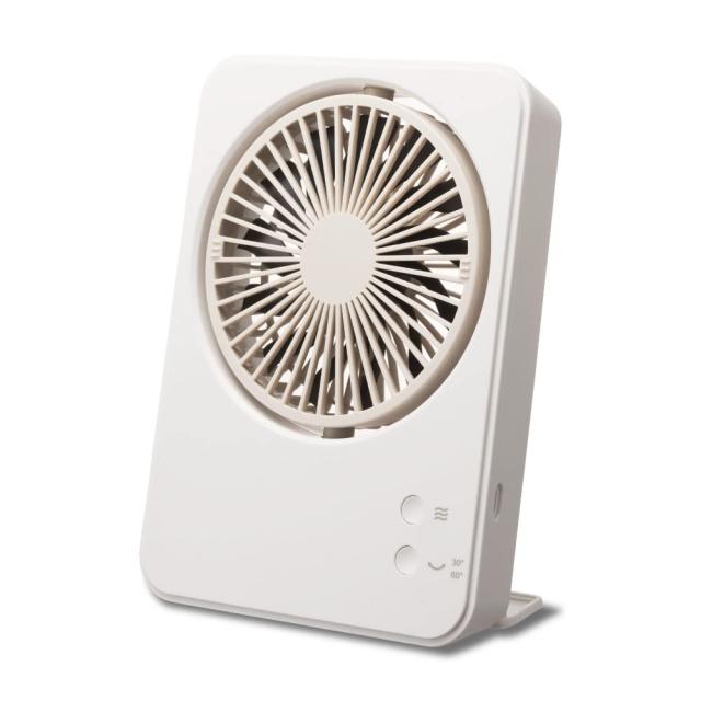 【自動首振り】 ドウシシャ 卓上扇風機 スリムコンパクトファン Swing 4電源（AC USB モバイルバッテリー 乾電池）風量3段階