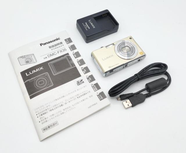 【中古 動作確認済】 パナソニック デジタルカメラ LUMIX (ルミックス) FX35 グロスゴールド DMC-FX35-N