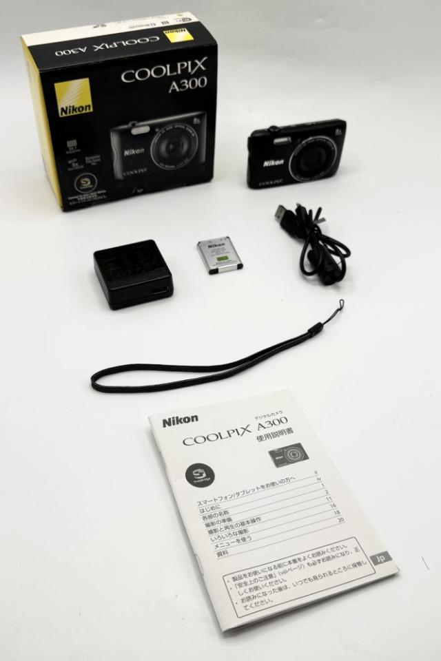 【中古 動作確認済】 Nikon デジタルカメラ COOLPIX A300 光学8倍ズーム 2005万画素 ブラック A300BK