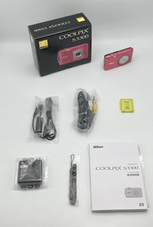 【中古 動作確認済】 Nikon デジタルカメラ COOLPIX (クールピクス) S3300 ストロベリーピンク S3300PK