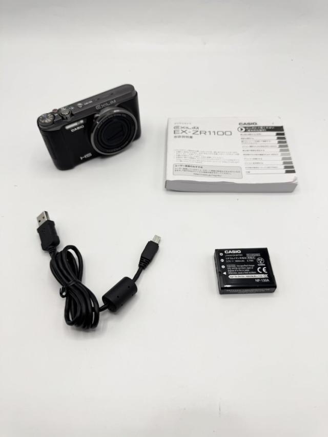 【中古 動作確認済】 CASIO EXILIM デジタルカメラ 1,600万画素 ブラック EX-ZR1100BK