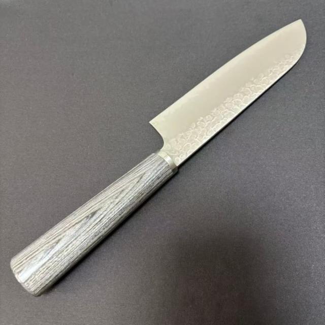 清心 VG10 槌目 チャコール合板柄 シリーズ 三徳 165mm 日本製 Santoku VG10 Tsuchime Plywood 165mm  ナイフ 包丁 高級_4