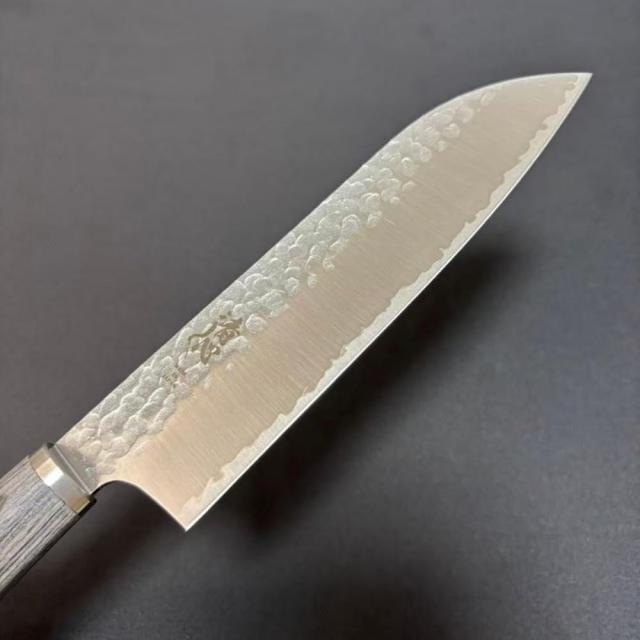 清心 VG10 槌目 チャコール合板柄 シリーズ 三徳 165mm 日本製 Santoku VG10 Tsuchime Plywood 165mm  ナイフ 包丁 高級_3