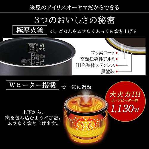 節電対策】 アイリスオーヤマ 炊飯器 5.5合 IH式 40銘柄炊き分け機能