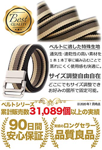 ベルト メンズ フリーサイズ 軽量 リング型バックル 紳士 ビジネスカジュアル スポーツ 学生 作業 3 グリーンホワイト丸の通販はau Pay マーケット Freese