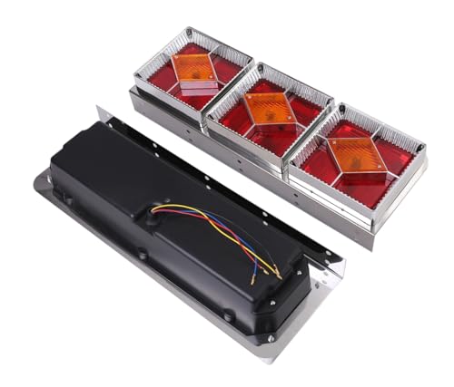トラック 用 3連 テールランプ 24V 角型 大型 左右セット ひし形 デコトラ レトロ ハロゲン 汎用 社外品 カスタム パーツ_2