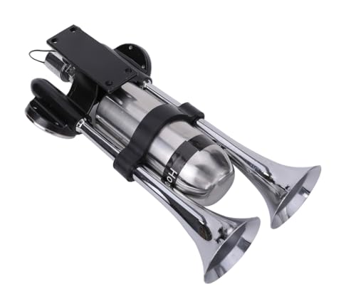 12V車用 シルバー　5連エアーホーン ヤンキーホーン (ディキシーラン) ラッパ サンキ 5連ミュージックホーン ラ・クラカチャ | [Avan Knight] ラッパ ホーン 5連 ミュージック エアホーン