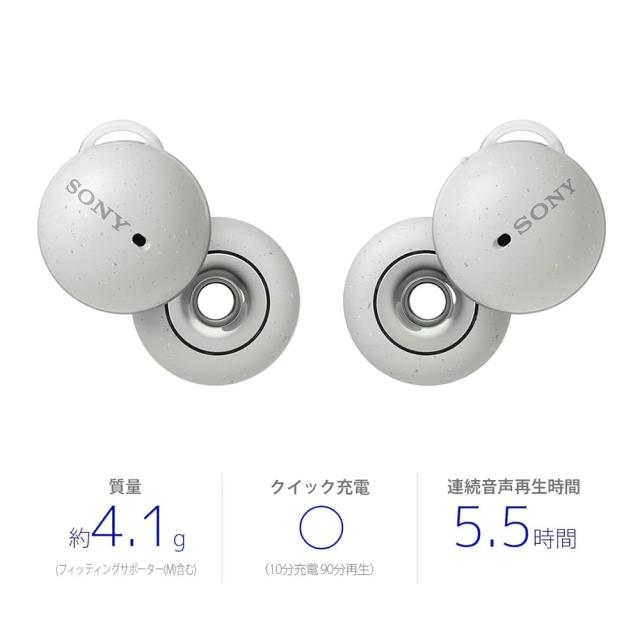 【整備済み品】 ソニー LinkBuds :完全ワイヤレスイヤホン/小型軽量4.1グラム/フルオープン ホワイト WF-L900 WM_1