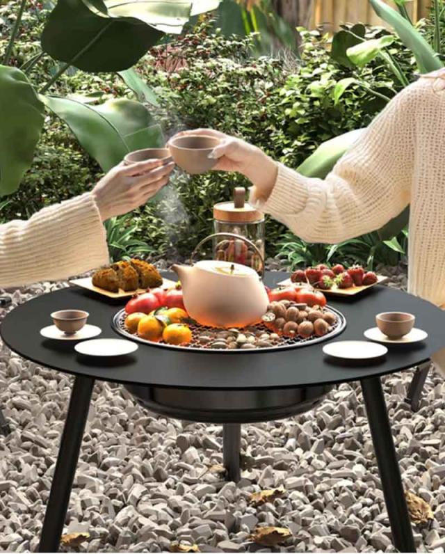 囲炉 裏茶 焼く 家庭用 木炭ストーブ 暖房 庭用 バーベキューグリル 屋外用グリル 料理 薪コンロ 多機能ピクニックコンロ 野外キャンプ bbq おしゃれ インスタ映え 屋外 人気 ギフト 調理器具 家庭用_2