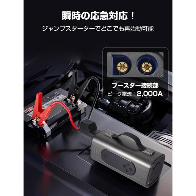ジャンプスターター 12V 車用 8in1 ジャンプスターター 28000mAh モバイルバッテリー 急速充電 車用クリーナー 電動空気入れ/抜き ブロワー 防災電源 掃除機 PSE認証済_3