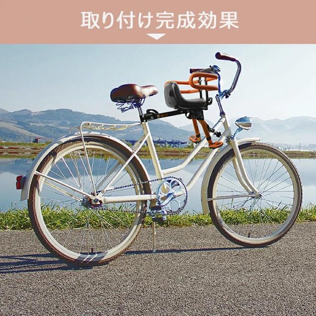 フロントマウント 自転車 ベビーシート 前用 格納式 自転車用 子供乗せチャイルドシート コンフォート フェンス付け 炭素鋼製 折りたたみ式 自転車対応 子供用 幼児用自転車シート 超軽量 ポータブル 安全 安心 快適 座布団 2~6歳 1年保証_10