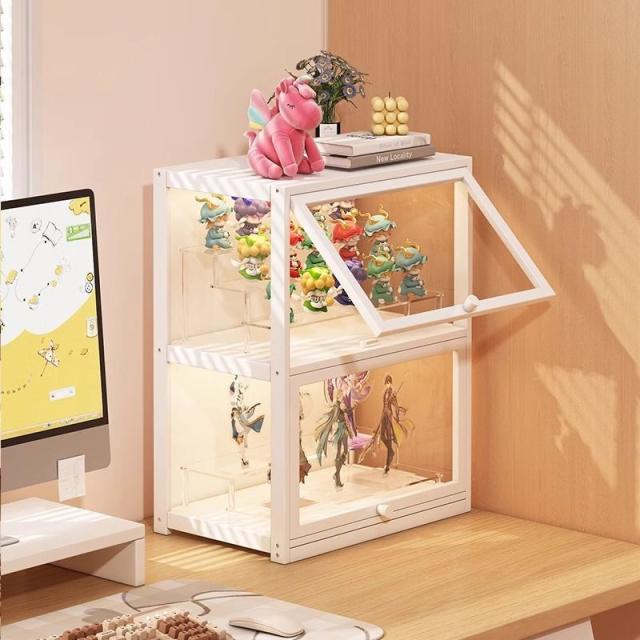 【UVカット】コレクションケース フィギュアケース 透明アクリル 3段 (大容量/高透明/クリア) [卓上収納/ディスプレイケース/アクリルスタンド/缶バッジ/カプセルトイ/推し活/おしゃれ]