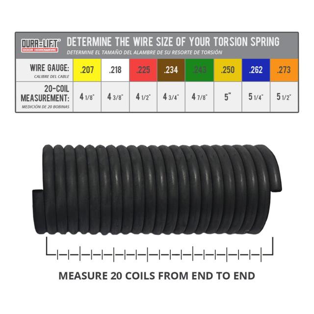 dura-lift .207 X 1.75 X 25 ガレージドアねじりコイルばね(イエロー) 1.75 Inner Diameter DLTY17525B_2
