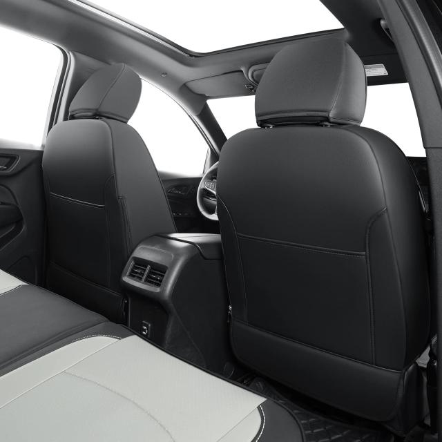地形シートカバー 2018-2023 GMC Terrain SLE SLT Denali AT4 SL 4dr SUV用 防水フェイクレザー(フルセット、ブラックグレー)_1
