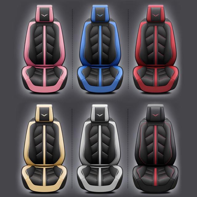 レザーカーシートカバー フルセット ユニバーサル 自動車用 ピンク シートカバー プロテクター ほとんどのホンダ/トヨタ/シボレー/フォード/日産/ヒュンダイVWに対応 (ピンク、枕なし)_4