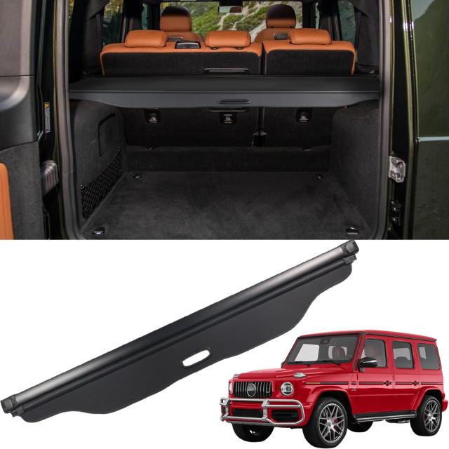 メルセデスベンツ Gクラス/AMG G63 SUV/G500/G550用 カーゴカバー 2019-2024 Benz Gクラスアクセサリー用 ブラック 格納式ファクトリースタイル SUVトランクカバー カーゴセキュリティシェード トランクカバー