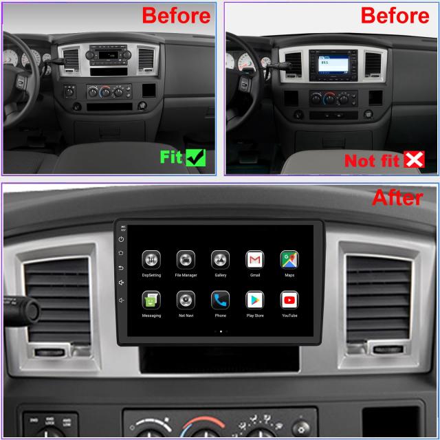 コアラジオ Dodge RAM 1500/2500/3500 2006 2007 2008 アップグレード用 タッチスクリーンステレオ カープレイ Androidオートレディフリーカメラ用_1