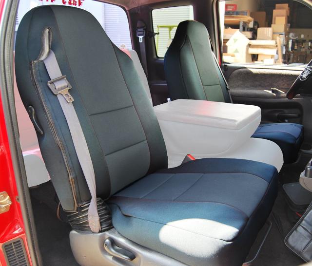 1998-2002 Dodge RAM 1500 2500 3500 人工皮革 カスタムメイド ぴったりフィット フロントシートカバー2枚 (チャコール)_2
