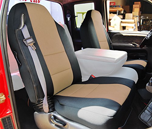 1998-2002 Dodge RAM 1500 2500 3500 人工皮革 カスタムメイド ぴったりフィット フロントシートカバー2枚 (チャコール)_4