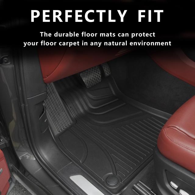 カスタムフィット 車用フロアマット 日産 ローグ 2014-2020 全天候型フロアマット ライナー フロントリア フルセット ライナー 滑り止め TPE 無臭 ブラック_1