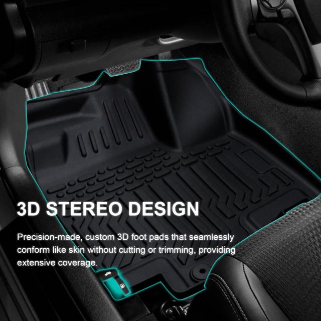 プレミアム TPE フロントリア 自動車フロアマット 2015-2019 ヒュンダイ ソナタ用 全天候 滑り止め エコフレンドリー カスタムフィット 簡単メンテナンスマット_2
