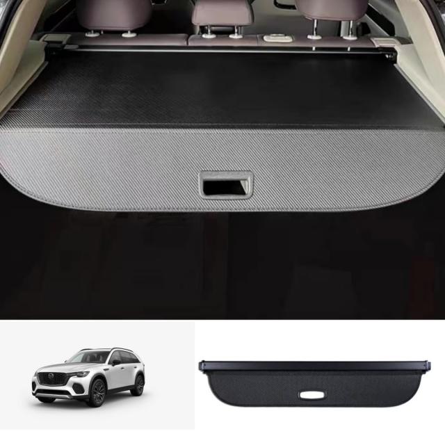 ブラック 格納式カーゴカバー マツダ CX-50 CX50 2022 2023 2024 リアカーゴプライバシースクリーン 車 トランク 荷物 セキュリティ シェード シールド (キャンバススタイル)