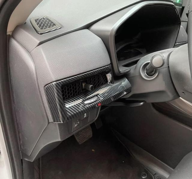 カーアクセサリー ホンダ CR-V CRV 2023 2024 インナーダッシュボード センターコンソールAC エアベントアウトレットカバー トリム カーボンファイバースタイル ABS 2 PC_3