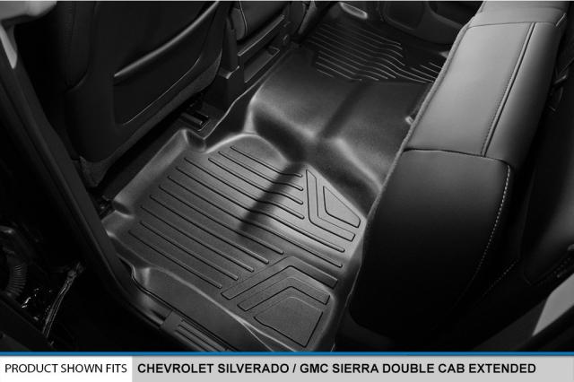 フロアマット 2列目ライナー ブラック ダブルキャブ 2014-2018 Silverado/Sierra 1500-2015-2019 2500/3500 HD用_1