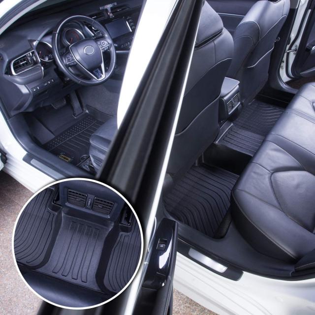 ブラックフロアマットライナー 交換用 クライスラー300 C AWD 2011-2019 高耐久 全天候ガード フロントリア オートカーペット - カスタムフィット/丈夫/無臭_4