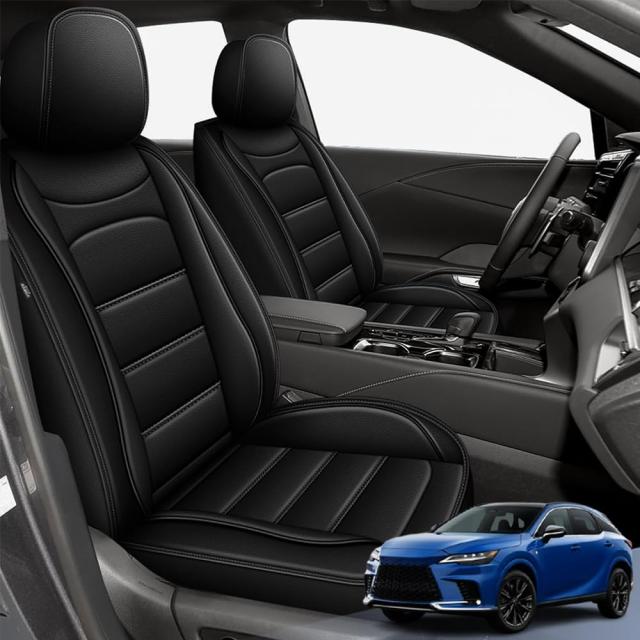カーシートカバー 2022-2025 Lexus RX 350(RX 350Lには適合しません) フルセット レザー カスタム 自動車シートカバー プロテクター レクサスRX350用 (5シート、ブラック)