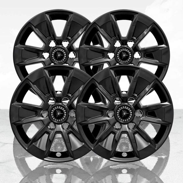 4個セット 17インチ 6スポークホイールスキン シボレーシルバラード1500 19-2020用 グロスブラック