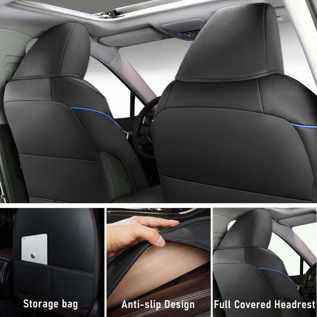 カスタムフィット RAV4 カーシートカバー 2019 2020 2021 2022 2023 トヨタ RAV4 LE XLE プレミアム 限定フルセット 防水フェイクレザー_3