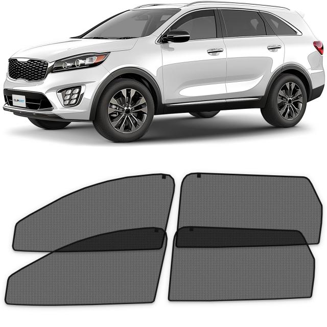CLIM ART 磁気カーウィンドウサンシェード Kia Sorento 2016-2020用 4点セット サイドガラスカバー UVBとUVA太陽光線をブロック ウィンドウシールド サンシェード 車用 サンシェード カーウィンドウ - MS0067