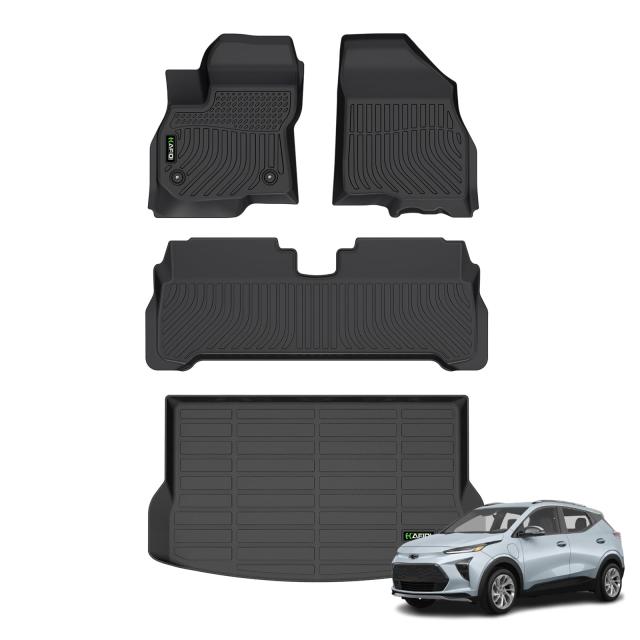 フロアマット カスタム シボレー ボルト EV 2017-2023 全天候保護 TPE 高耐久 ノンスリップ 自動車用フロアライナー フロント2列目用 フルセットアクセサリー ブラック