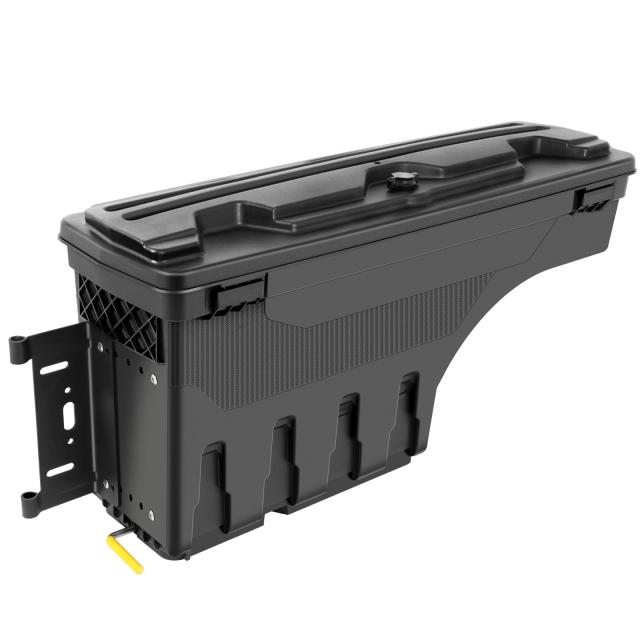 左運転席側トラック荷台収納ボックス 交換用 トヨタ タコマ 2005-2021 キーロック可能な蓋 防水 トラックベッド ツールボックス ブラック