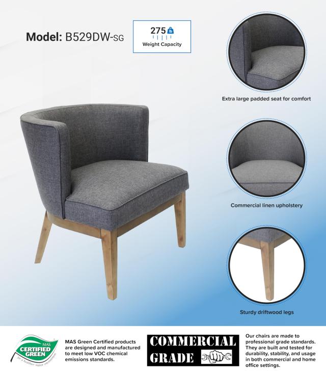 ボスOffice製品Ava Driftwood Oversized Accent椅子_1