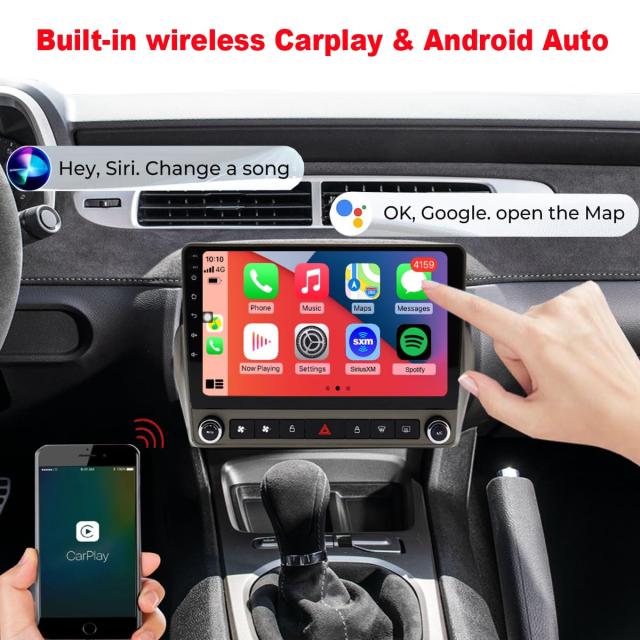 スクリーン 8コアラジオ シボレー カマロ アップグレード 2010 2011 2012 2013 2014 2015、CarPlay Android Auto対応、ハンドルコントロール、フリーバックカメラ。_2