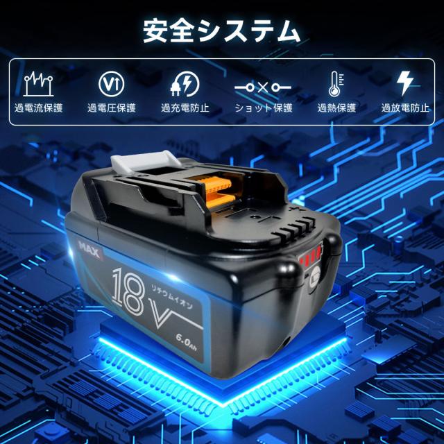 Makita - マキタ　１８V ６Ａh  バッテリー２個　極美品 マキタ バッテリー 18v 純正 BL1860B 2個 セット 6AH A-60464 雪