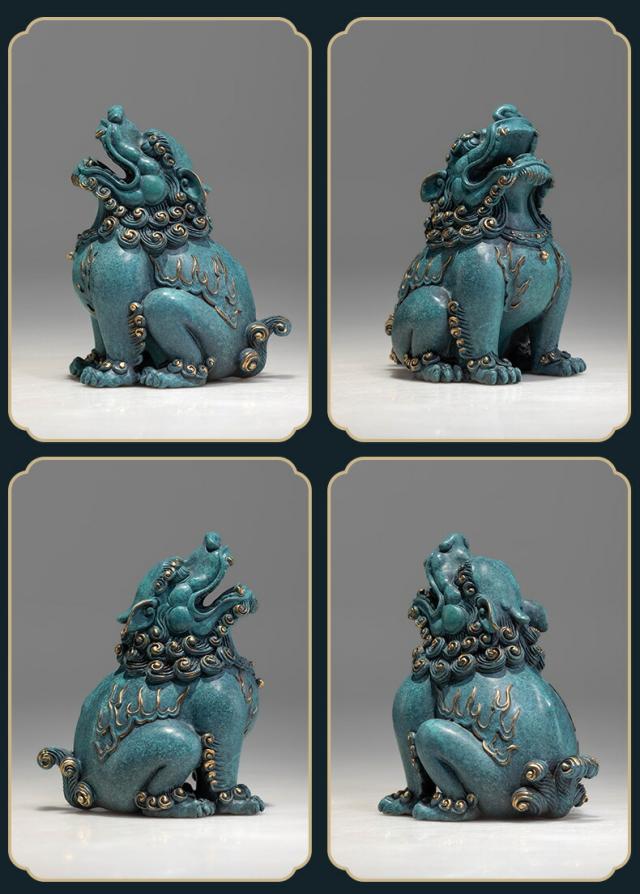 朝天吼 貔貅 彩銅仕上げ 風水 開運 黄銅置物 オフィス 書斎 インテリア 工芸品 クリスマス 御歳暮 お歳暮 御年賀 敬老の日 誕生日 結婚祝 出産祝 長寿祝 退職祝 昇進祝 新築祝  卒業祝 開業祝