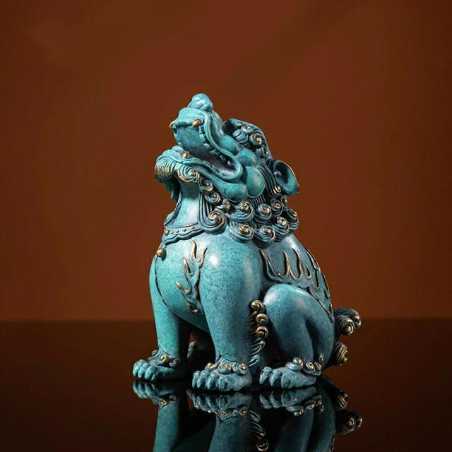 朝天吼 貔貅 彩銅仕上げ 風水 開運 黄銅置物 オフィス 書斎 インテリア 工芸品 クリスマス 御歳暮 お歳暮 御年賀 敬老の日 誕生日 結婚祝 出産祝 長寿祝 退職祝 昇進祝 新築祝  卒業祝 開業祝