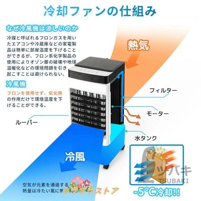 冷風扇風機 小型 一台四役 冷風機 強力 サーキュレーター 羽なし 冷風扇 上下左右首振り 10L大容量 氷入れ 静音 涼しい 1秒冷却 移動式エアコン 節電 新生活_3