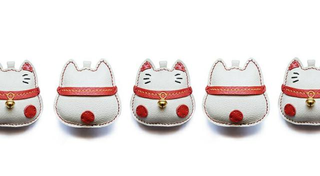 招き猫キーホルダー  バッグチャーム  アクセサリー  革小物 キーリング キーイング 車の鍵  チャーム ストラップ  ギフト プレゼント 記念日  お祝い プチギフト 男女兼用 ハンドメイド  天然レザー 手作り_9