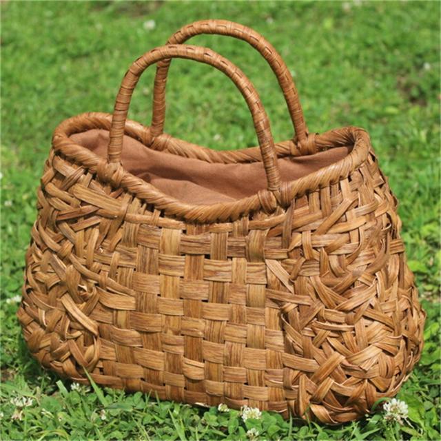 母の日  ギフト  プレゼント 山葡萄 籠 バッグ かご 網代編み 乱れ編み 中布と内ポケット付き　 やまぶどう 山ぶどう カゴバッグ 持ち手 おしゃれ 籠 送料無料 バスケット メルカド レディース ハンドバッグ 着物