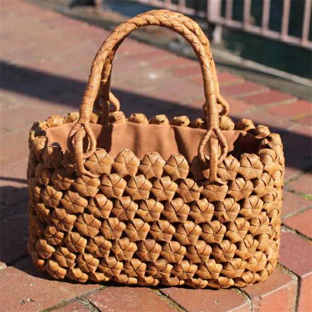 母の日  ギフト  プレゼント 六角花結び編み 山葡萄 かごバッグ 網代編み やまぶどう 山ぶどう カゴバッグ メルカド レディース ハンドバッグ 着物 籠バッグ 蔓 バック かご 巾着の通販は