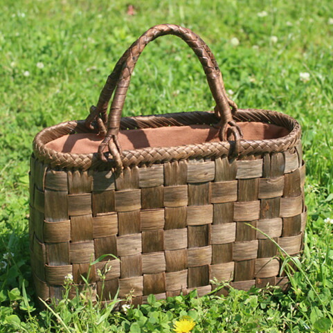 山胡桃木 籠 バッグ かご 男女兼用 やまくるみ オリジナル新商品 市松編み 籠 やまぶどう 山ぶどう 山葡萄 カゴバッグ　手作り